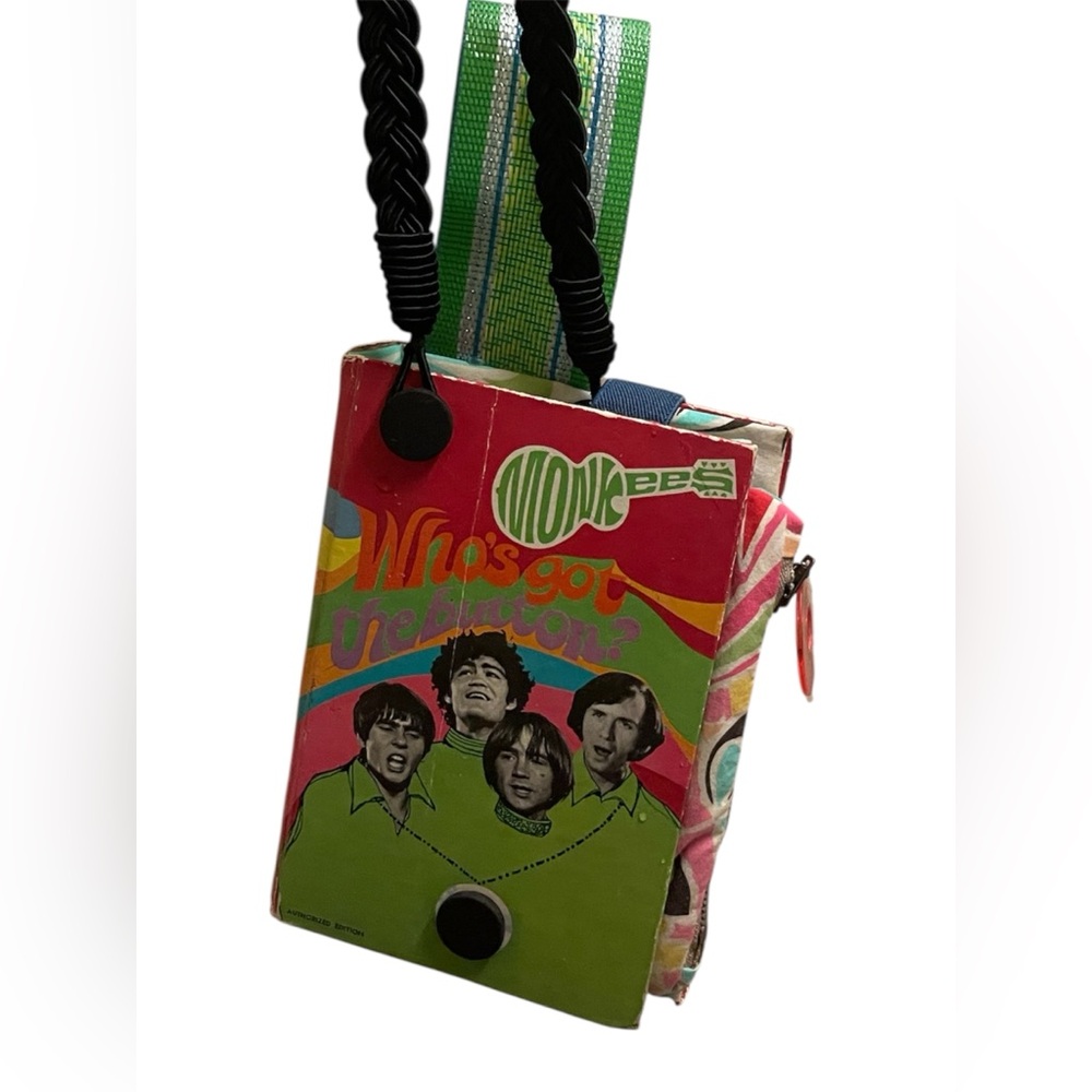 Funky unique bag made from a vintage monkees book cover!